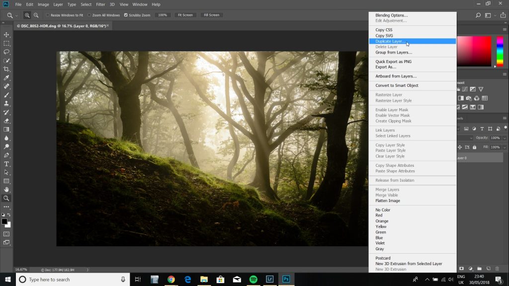 Prepare in Photoshop for Orton Effect